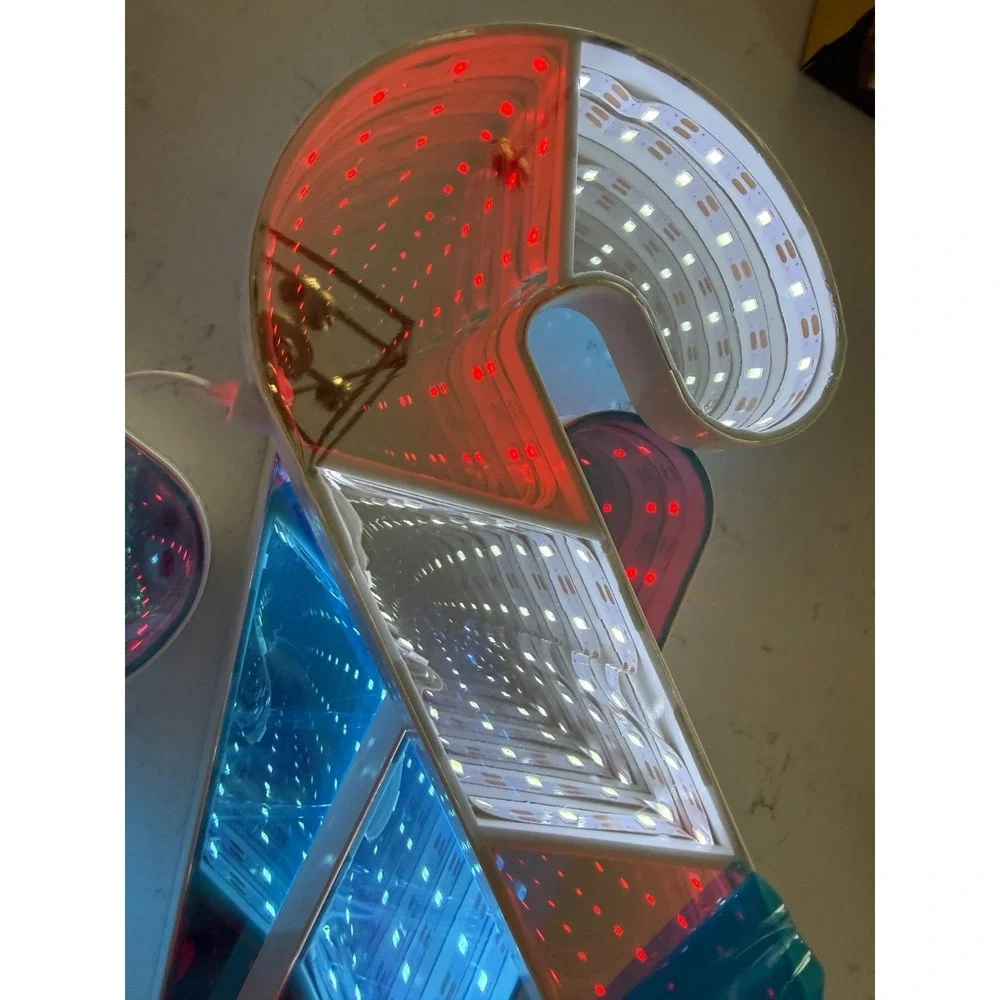 LED Infinity Mirror Candy Cane Hanging Lights (Set of 2) CHRISTMAS AMAZING !!